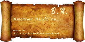 Buschner Miléna névjegykártya